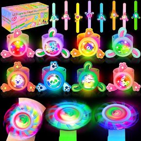 24 حزمة LED LED UP FIDGET SPINNER SLAP PARCELTS FAVORS لـ 4-8-12 GLOW في لوازم الحفلات المظلمة ، وهدايا أعياد الميلاد ، وتبادل المدارس الفصول الدراسية ، وأكياس Goodie Easter Stuffers
