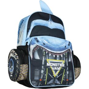 Monster Jam Megalodon packpack - Shark 3D Monster Truck Kids Kids School Book Orge أو Travel Daypack