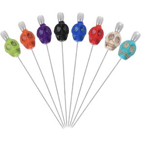 Patikil 3 "دبابيس خياطة جمجمة ، 8pcs الصلب دبابيس مستقيمة مع رأس الجمجمة لزخارف DIY صياغة لوازم خياطة خياطة اللحف ، متعددة الألوان