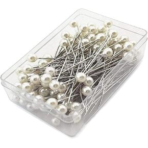 Soochat Pearlized Ball Head Pins Straight Head Pins Corsage Florists Sewing Pin for Wedding Flowers Buttonholes Corsages Floral Craft 100 PCS