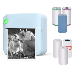 Pocket Mini Printer - Paishun Portable Bluetooth Photo Thermal Photo for IOS Android الهاتف المحمول ، وتلميح هدايا للطباعة غير الخالي