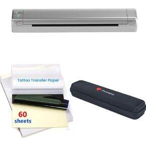 Phomemo Tattoo Thermal Printer Kit with Storage Case & 45 Tattoo Transfer Papers - Wireless Stencil Printer for Tattooing - Compatible with Phones & PCs