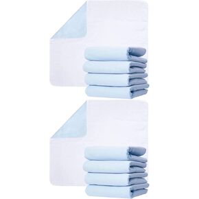 Leghing Lifestyle Leghandsle 8 Pack - 34 "× 36" و 30 "× 34" وسادات سرير سلس ، وسادات الحيوانات الأليفة القابلة لإعادة الاستخدام ، والأزرق ، والقطن/PVC (70 ٪/30 ٪)
