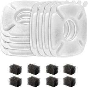 4inch Cats Fountain Replacement Filters with Pre-Filter Sponges for 67oz, 95oz and 135oz Pet/Cat Automatic Water Fountain Dog Water Dispenser (8 Pack)