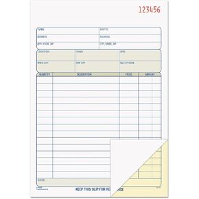 كتاب أوامر مبيعات TOPS ، 2 جزء ، بدون كربون ، أبيض/كناري ، 5-9/16 × 7-15/16 بوصة ، 50 مجموعة لكل كتاب (46500)