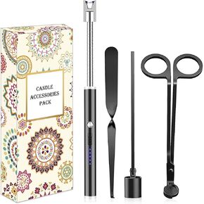 4 In1 Candle Coptory Set - Wick Trimmer ، Candle Snuffer ، Wick Dipper ، شمعة Lighters -Stainless Steel Kit لمحبي الشموع