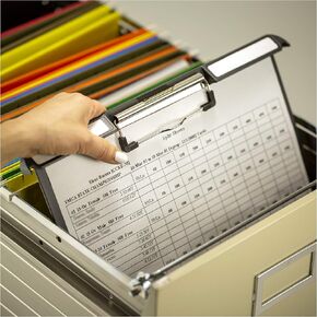 Officemate 83040 Landscape Klip & File ، 1 "سعة ، يحمل 8 1/2 × 11 ، البلاستيك ، الفحم (83040)