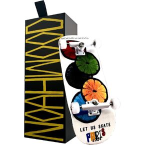 Noah Wood Pro Fingerboard كاملة (5 طبقات لون القيقب خشبي Pro مقعرة 34.5 × 98 ملم مصنوعة يدويًا + 34 ملمًا Prince1g شاحنات بيضاء + عجلات التاج II)