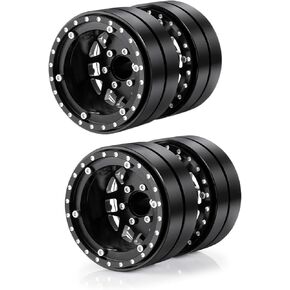 Rclions 1.9 "عجلات Beadlock Dialy 2PCS RC RIMS Aluminium لـ 1/10 محوري SCX10 SCX10 II TRX6 Flatbed Hauler RC Crawler Upgrade