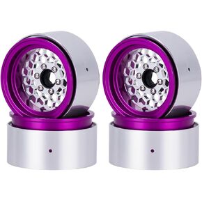 4PCS Beadlock Rims 1.9 Inch Wheels RC Rim Hub Aluminum Beadlock Rims for Traxxas TRX4 TRX6 Redcat GEN7 GEN8 Rc4wd D90 Axial SCX10 SCX10 II 90046 SCX10 III AXI03007 12mm Hex 1/10 RC Crawler (Titanium)