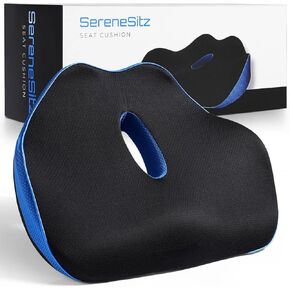 Serene Sitz Orthopedic Seat Cushion, Serensitz Orthopedic Seat Cushion, Ergonomic Memory Foam Seat Cushion for Office Chair Cushion, Car Seat, Airplane, Sciatica & Back Pain Relief (Navy)