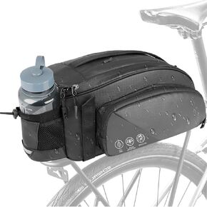 QYCHHJ Bike Rack Bag 12L Bike Trunk Reflective Rear Bag Waterproof Bicycle Saddle Panniers with Shoulder Strap Bicycle Rear Carrier Bag Commuter Bike Luggage Bag Pannier Accessories Storage Bags