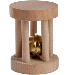 Doober Wood أحادي الدراجة الدموية Bell Roller ألعاب مضغ لأرانب الحيوانات الأليفة Hamsters الفئران (S)