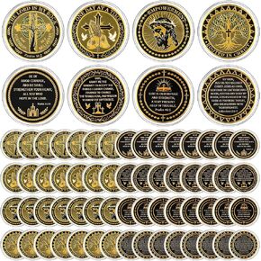 60 PCS CHRIDAT EDGANY COIN الجذور في المسيح الرب هي صخرة لي ذات يوم في وقت صلاة الصفاء الصغيرة جيب صغير محظوظ للآية التمكين تمكين العملات المعدنية