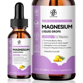 Magnesium Supplement Support Sleep, Calm, Muscle Cramp & Stress Relief, Liquid Magnesium, Gluten Free, Non GMO, Blueberry Flavor, 2 Fl Oz in Kuwait
