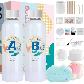 Farbclub taba quishy kit ، ترقيات سائلة من السيليكون السائل للفرخ المصنوعة يدويًا ، 1: 1 مزيج من نسبة AB ، انتعاش سريع ، صنع سحق ناعم للغاية ، هدية إزالة الضغط DIY للمبتدئين