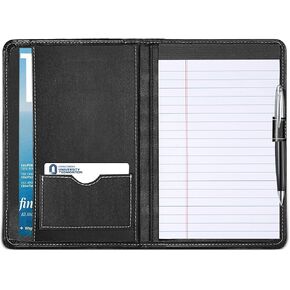 Padfolio/Portfolio Binder ، Mini Padfolio Portfolio Binder 5 × 8 لوحة الكتابة القانونية ، مجلد منظم المستندات A5 للنساء ، الأسود