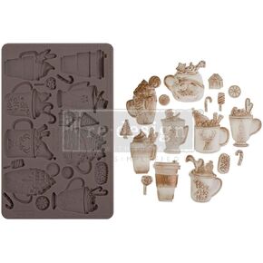 Prima Marketing Inc إعادة تصميم مع Prima Decor Moulds® - أكواب مبهجة - 1 جهاز كمبيوتر ، 5 "x8" x8mm السيليكون 655350672089 للتأثير ، الشوكولاتة ، الكعكة ، الحلوى ، المخبز ، الصابون ، البوليمر ، الطين الترابية