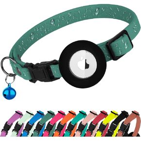 طوق القط المقاوم للماء مع حامل طيور Airtag القابل للإزالة - طيور Cat Airtag Airtag Cate Airtag مع جرس - طوق PET Tracking Lightweight For Girl Boy Cats (أصفر)