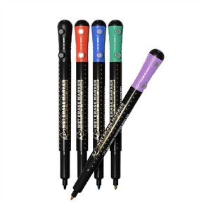 مجموعة Mag -Fancy Magnetic Wet Marker مجموعة - طرف ناعم arylic علامة محو سائل القلم القلم القلم قاعدة 5 ألوان 5 حزمة فاتح اللون كومبو