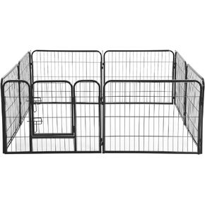 FDW "Pet Playpen 8 Panel 24â€32â€40â€ inch Indoor & Outdoor Folding Metal Exercise Pen & Pet Playpen Puppy Cat Exercise Fence Barrier Playpen Kennel (24"", Black)