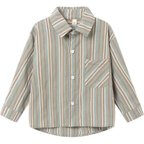 LittleSpring Little Boys Button Down Shirts Long Sleeve Dress Shirts with Tie for Kids