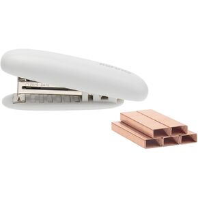 Pink Mini Stapler with 1000 Staples, Cute Tiny Compact Staplers 15 Sheet Capacity Rose Gold Staples for Travel Desk School Office Supplies (Pink)