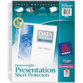 Avery 75304 Sheet Protector ، Hvyweight ، 11 بوصة × 8-1/2 بوصة ، 25/BX ، واضحة