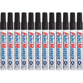 409XF Paint Markers for Wood, Glass, and Plastic, Waterproof Marker for Indoor/Outdoor Applications, Opaque Permanent Markers Chisel Tip 2.0-4.0mm - Green, 12 Pack