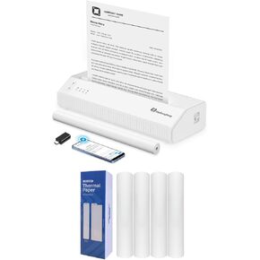 P8008WD US Letter Thermal Portable Printers Bluetooth Wireless Inkless Mobile Printer for Office Home School