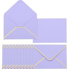 PATIKIL 100 Pack A6 Occants ، 4x6 Card v Flap Envelope Round Edge Valentine Onvorts with Gold Border for Office Card Card Party Party Gift ، Beige