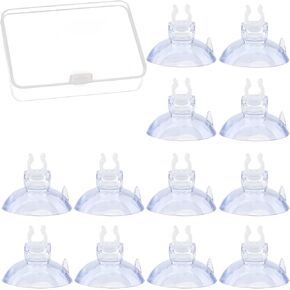 12 Pcs Aquarium Without Hook Suction Cup Rubber Transparent Hose Holder Fish Tank Tubing Adjustable Airline Tube Holder Accessories