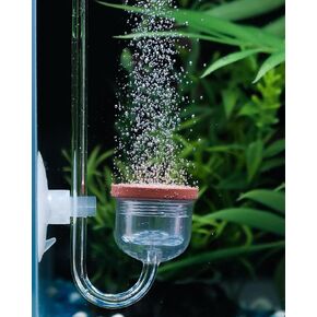Pawfly CO2 Diffuser for Aquarium Plants, Acrylic Fish Tank CO2 Atomizer with Ceramic Disc and Bubble Counter, Aquarium CO2 Diffuser with Check Valve Suction Cups