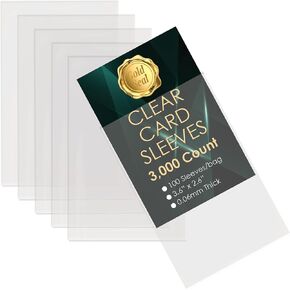 Gold Seal 1000 PCS Soft Trading Card Sleeves ، Top Loading Gockets Clear Pockets لبطاقات 2.5 "× 3.5" ، آمنة الأرشيف ، سماكة مميزة 0.6 مم غير PVC (10 عبوات من 100 أكمام)