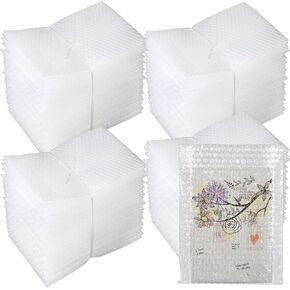 200Pcs Bubble Out Bags Pouches 5" x 6" Small Bubble Pouches Bag for Shipping, Double Walled Bubble Cushioning Bags for Packing, Moving, Shipping, and Storage