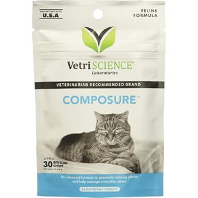 (4 حزم) مختبرات Vetriscience - القطط رباطة الجسد ، إجمالي 120 من مضغ الحجم (30 لكل عبوة)