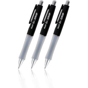 Pilot Dr.Grip Retractable Ball Point Pen ، Medium Point ، حبر أسود - حزمة 3 (أسود)