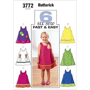 BUTTERICK PATTERNS B3772 Toddler's & Children's Dress, Size 1-2-3