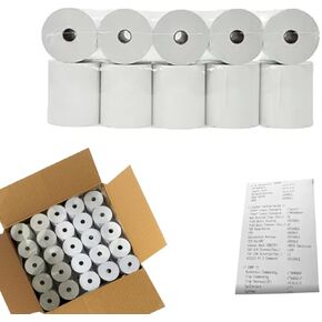 3" x 165' 1 Ply Bond (Non-Thermal) Receipt Paper - POS Cash Register Paper for Kitchen Printers, TMU200 SRP275, Star SP700, and More (50 Rolls)