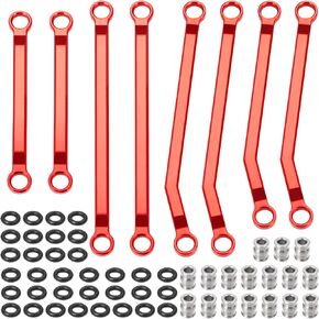 روابط High-18 تصريح HILLANCE LINKS 4 روابط مجموعة ربط CNC مجموعة ربط الألومنيوم مجموعة روابط RC LINKAGE ل REDCAT ASCET-18 1/18 RC CRAWLER ERDARDRADERS PARTS (RED)