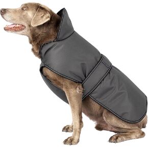 Petrageous 7303tlg Juneau Waterproof Winter Dog مع تغطية كاملة على الصدر ، فتحة المقود - سترة ذات وزن ثقيل بطول مقاس 19 بوصة للكلاب الكبيرة ، البط البري