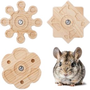 Boxob 3pcs لعبة Chinchilla Toy ، 3 أنماط لعبة Chinchilla CHINCHILLA TOY للأسنان شنقا ألعاب الحيوانات الأليفة التفاعلية إكسسوارات قفص لخنزير غينيا هامستر جيربيل الفئران