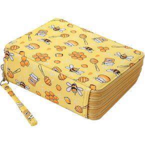 Lbxgap Portable Colored 184 Slots Pencil case Organizer with Printing Pattern for Watercolor Pens or Markers, Pencil Case Organizer for Artist