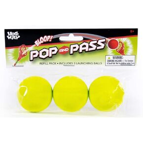 حزمة إعادة ملء Hog Wild Wild لـ Pop & Pass Outdoor - تشمل 3 كرات رغوة ناعمة للاستخدام مع قاذفات البوب ​​والمرور
