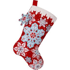 Bucilla ، Frosty Flurries ، Felt Hostique 18 "Stocking Making Kit ، مثالية للفنون والحرف اليدوية ، 89735E