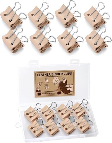 FOUSNOW 0.98 Inch Leather Binder Clips, 8 Pcs Binder Clips, Solid Color Protective Clips Accessories for Office, Home, Leather Fixing Craft (25mm) in Saudi Arabia