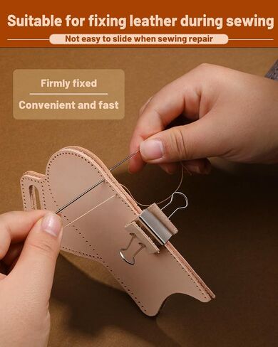 FOUSNOW 0.98 Inch Leather Binder Clips, 8 Pcs Binder Clips, Solid Color Protective Clips Accessories for Office, Home, Leather Fixing Craft (25mm) in Saudi Arabia
