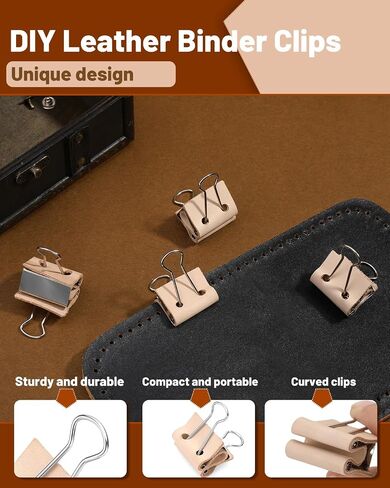FOUSNOW 0.98 Inch Leather Binder Clips, 8 Pcs Binder Clips, Solid Color Protective Clips Accessories for Office, Home, Leather Fixing Craft (25mm) in Saudi Arabia