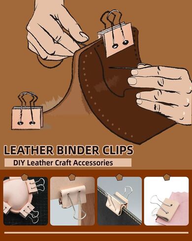FOUSNOW 0.98 Inch Leather Binder Clips, 8 Pcs Binder Clips, Solid Color Protective Clips Accessories for Office, Home, Leather Fixing Craft (25mm) in Saudi Arabia
