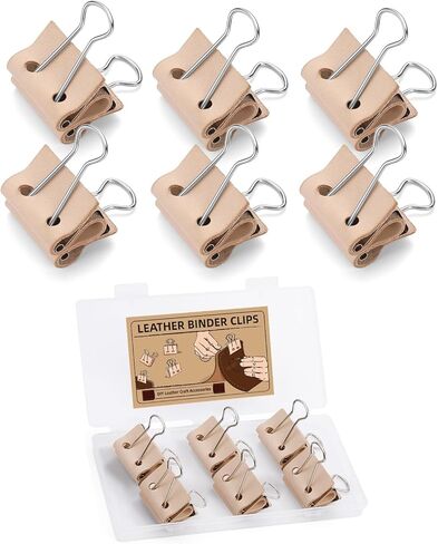 FOUSNOW 0.98 Inch Leather Binder Clips, 8 Pcs Binder Clips, Solid Color Protective Clips Accessories for Office, Home, Leather Fixing Craft (25mm) in Saudi Arabia